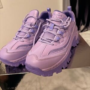 Lavender purple Doja Cat x Sketchers platform Sneakers